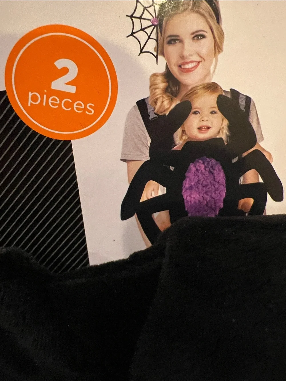Infant Carrier Cover Black Spider Halloween New